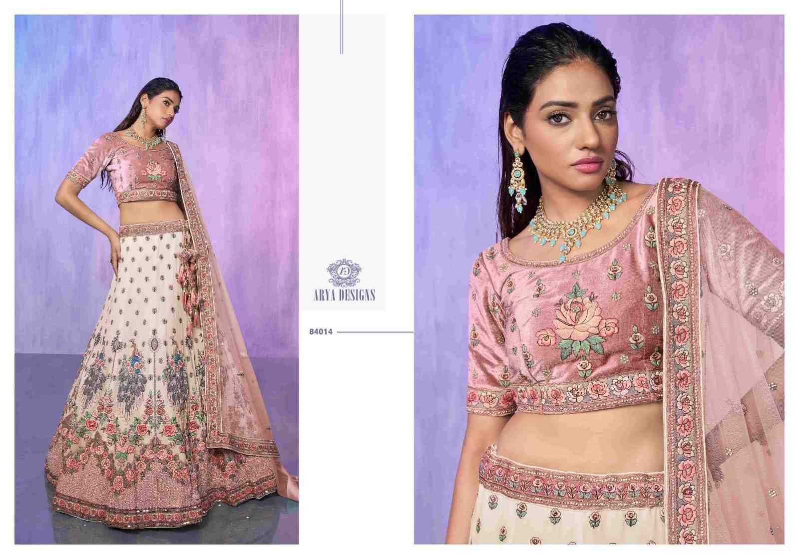 Look Book By Arya Designs 84001 To 84019 Series Bridal Wear Collection Beautiful Stylish Colorful Fancy Party Wear & Occasional Wear Net/Organza/Georgette/Velvet Lehengas At Wholesale Price