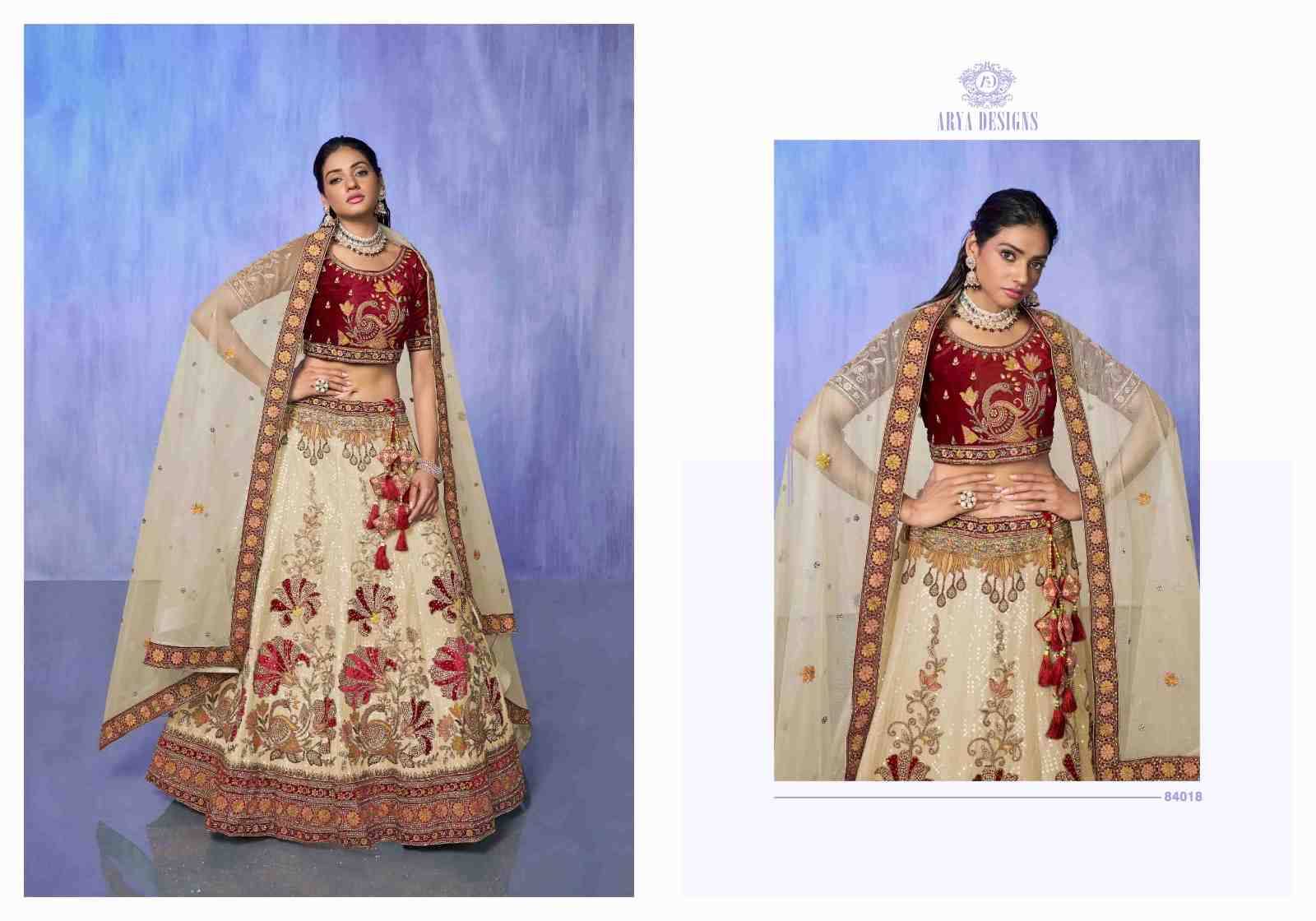 Look Book By Arya Designs 84001 To 84019 Series Bridal Wear Collection Beautiful Stylish Colorful Fancy Party Wear & Occasional Wear Net/Organza/Georgette/Velvet Lehengas At Wholesale Price