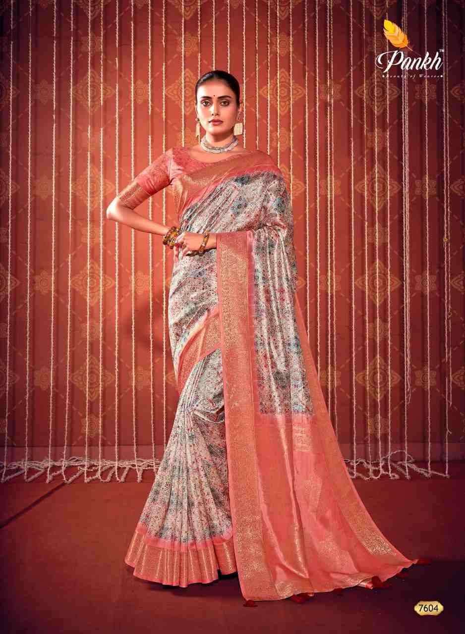 Swastik By Pankh Creation 7601 To 7610 Series Indian Traditional Wear Collection Beautiful Stylish Fancy Colorful Party Wear & Occasional Wear Fancy Sarees At Wholesale Price