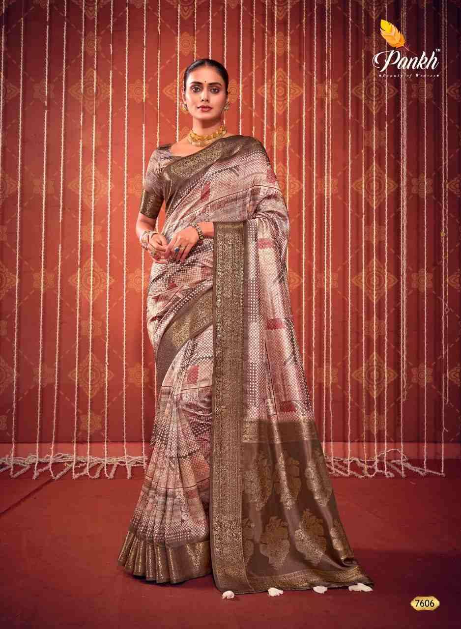 Swastik By Pankh Creation 7601 To 7610 Series Indian Traditional Wear Collection Beautiful Stylish Fancy Colorful Party Wear & Occasional Wear Fancy Sarees At Wholesale Price