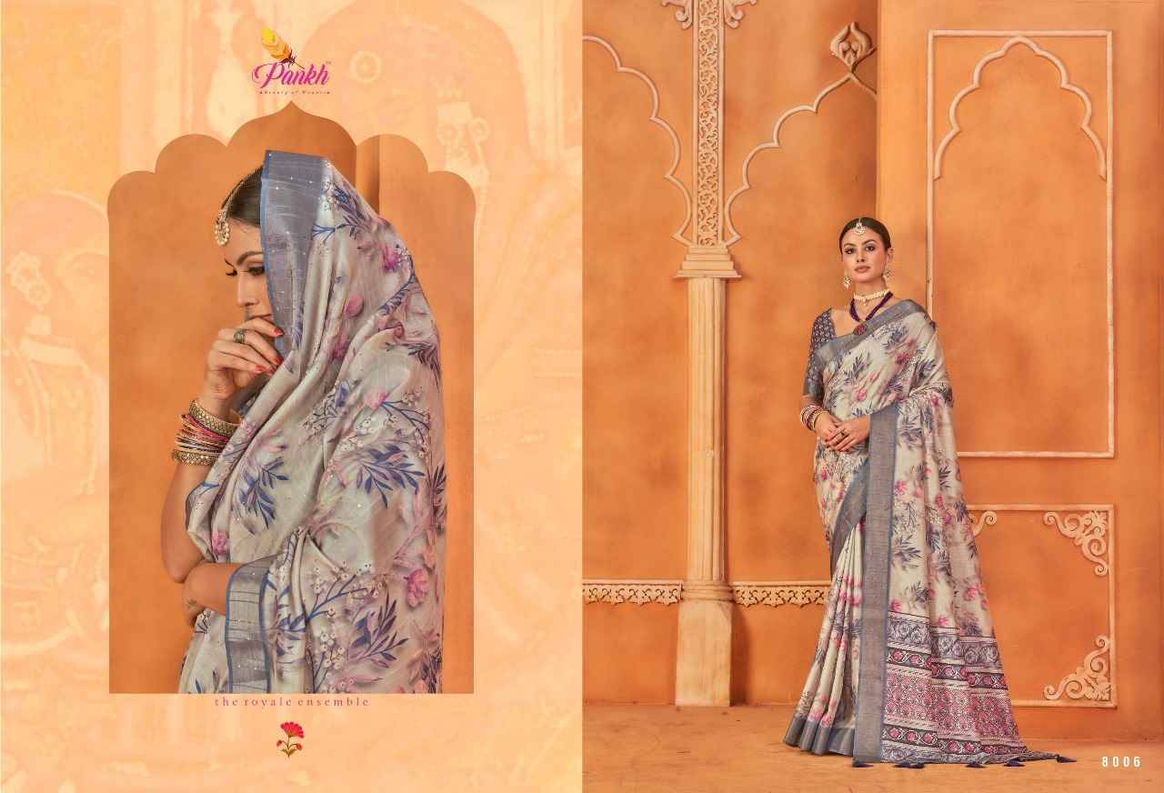 Sakhi By Pankh Creation 8001 To 8009 Series Indian Traditional Wear Collection Beautiful Stylish Fancy Colorful Party Wear & Occasional Wear Silk Sarees At Wholesale Price