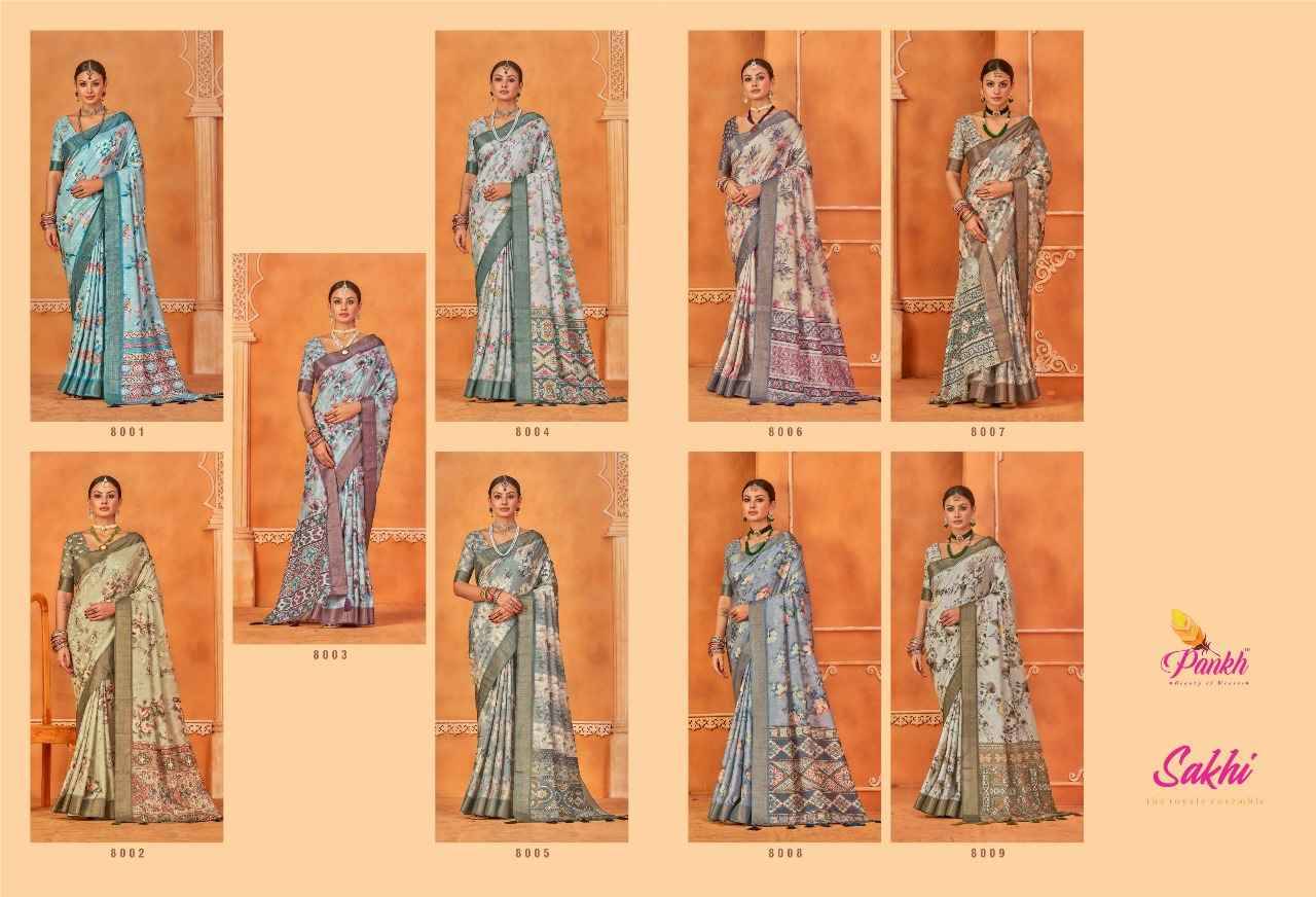 Sakhi By Pankh Creation 8001 To 8009 Series Indian Traditional Wear Collection Beautiful Stylish Fancy Colorful Party Wear & Occasional Wear Silk Sarees At Wholesale Price