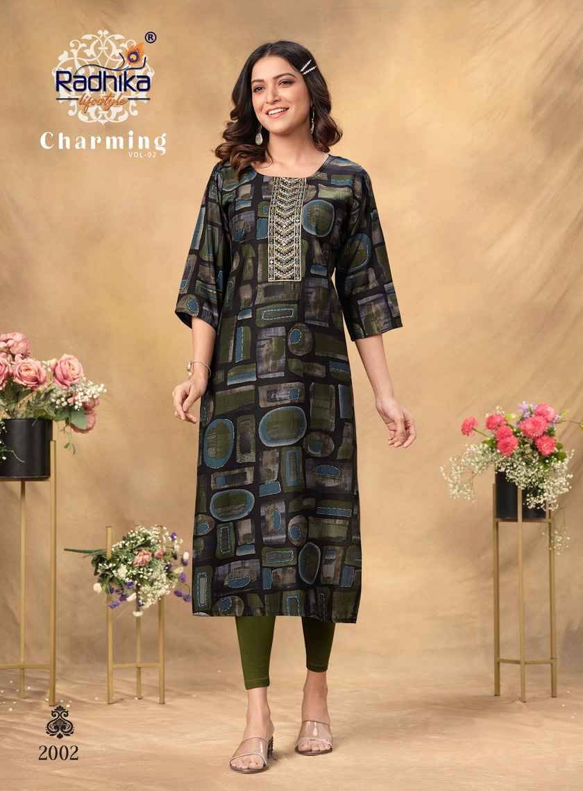 Charming Vol-2 By Radhika Lifestyle 2001 To 2008 Series Designer Festive Suits Collection Beautiful Stylish Fancy Colorful Party Wear & Occasional Wear Modal Chanderi Kurtis At Wholesale Price