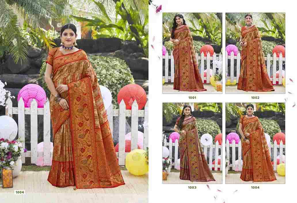 Vaibhavi Silk Vol-4 By Sangam Prints 1001 To 1004 Series Indian Traditional Wear Collection Beautiful Stylish Fancy Colorful Party Wear & Occasional Wear Kanjivaram Silk Sarees At Wholesale Price