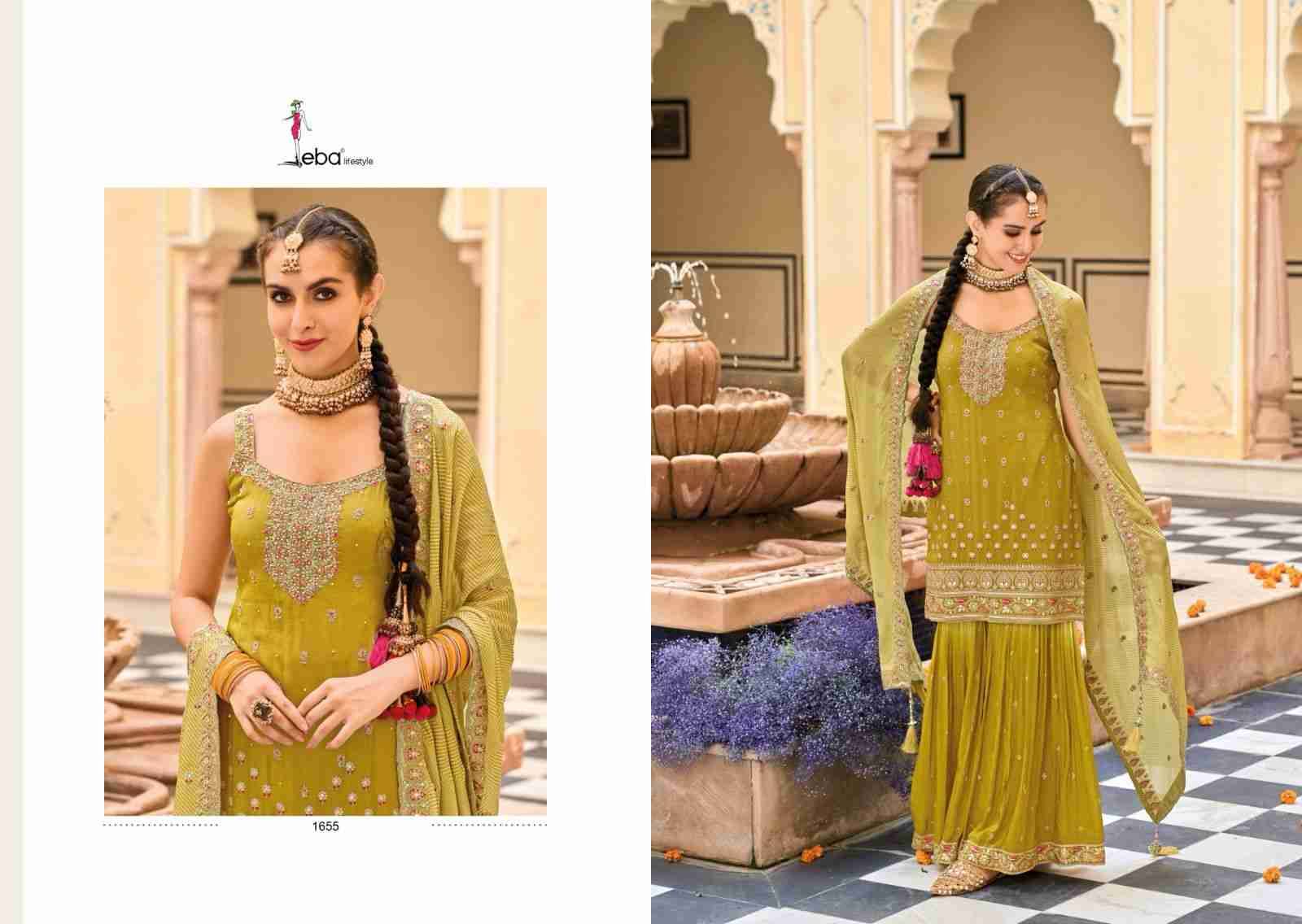 Alfaaz By Eba Lifestyle 1655 To 1656 Series Beautiful Sharara Suits Stylish Colorful Fancy Casual Wear & Ethnic Wear Chinnon Embroidered Dresses At Wholesale Price