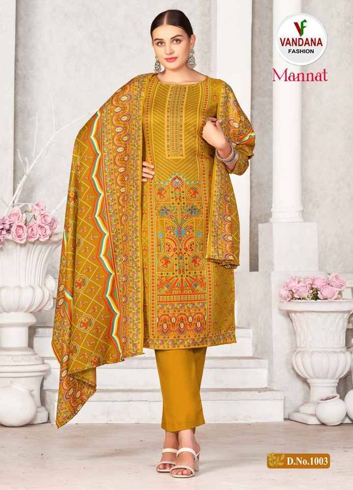 Mannat By Vandana 1001 To 1008 Series Beautiful Stylish Festive Suits Fancy Colorful Casual Wear & Ethnic Wear & Ready To Wear Pashmina Jacquard Digital Print Dresses At Wholesale Price