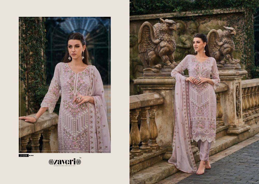Femina 1217 Series By Zaveri 1217 To 1220 Series Designer Stylish Fancy Colorful Beautiful Party Wear & Ethnic Wear Collection Soft Organza Dresses At Wholesale Price