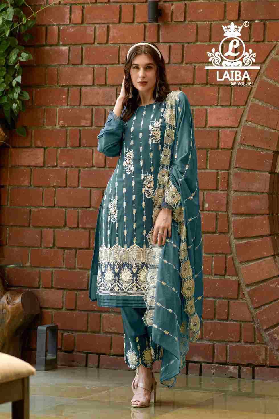 AM Vol-161 By Laiba 161-A To 161-D Series Beautiful Stylish Festive Suits Fancy Colorful Casual Wear & Ethnic Wear & Ready To Wear Pure Georgette Embroidered Dresses At Wholesale Price