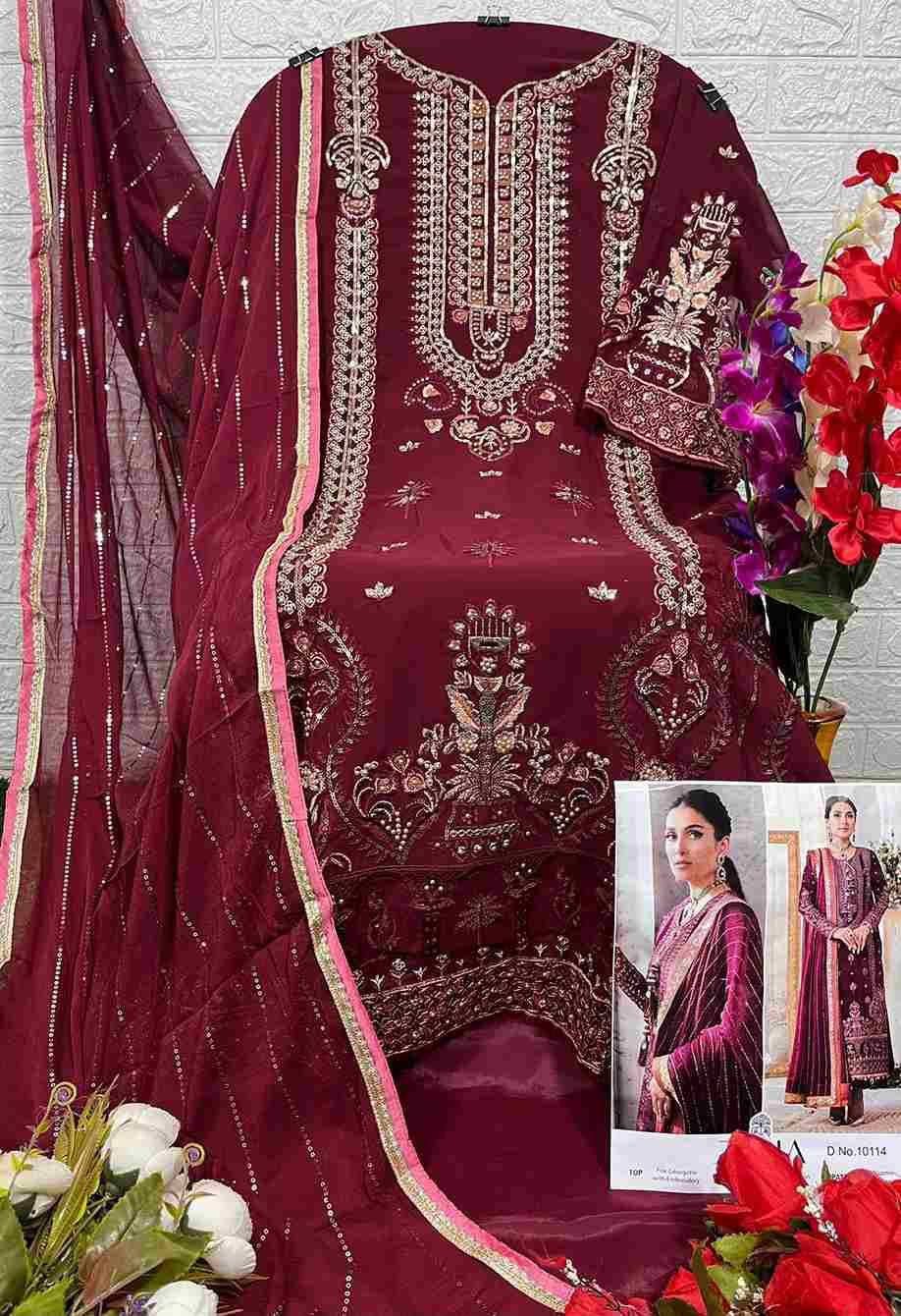 Zaha-10114 By Zaha Beautiful Pakistani Suits Colorful Stylish Fancy Casual Wear & Ethnic Wear Faux Georgette Embroidered Dresses At Wholesale Price