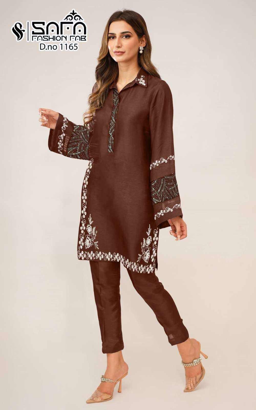 Safa 1165 Colours By Safa Fashion 1165-A To 1165-C Series Pakistani Kurtis Beautiful Fancy Colorful Stylish Party Wear & Occasional Wear Heavy Georgette Kurtis With Bottom Dresses At Wholesale Price