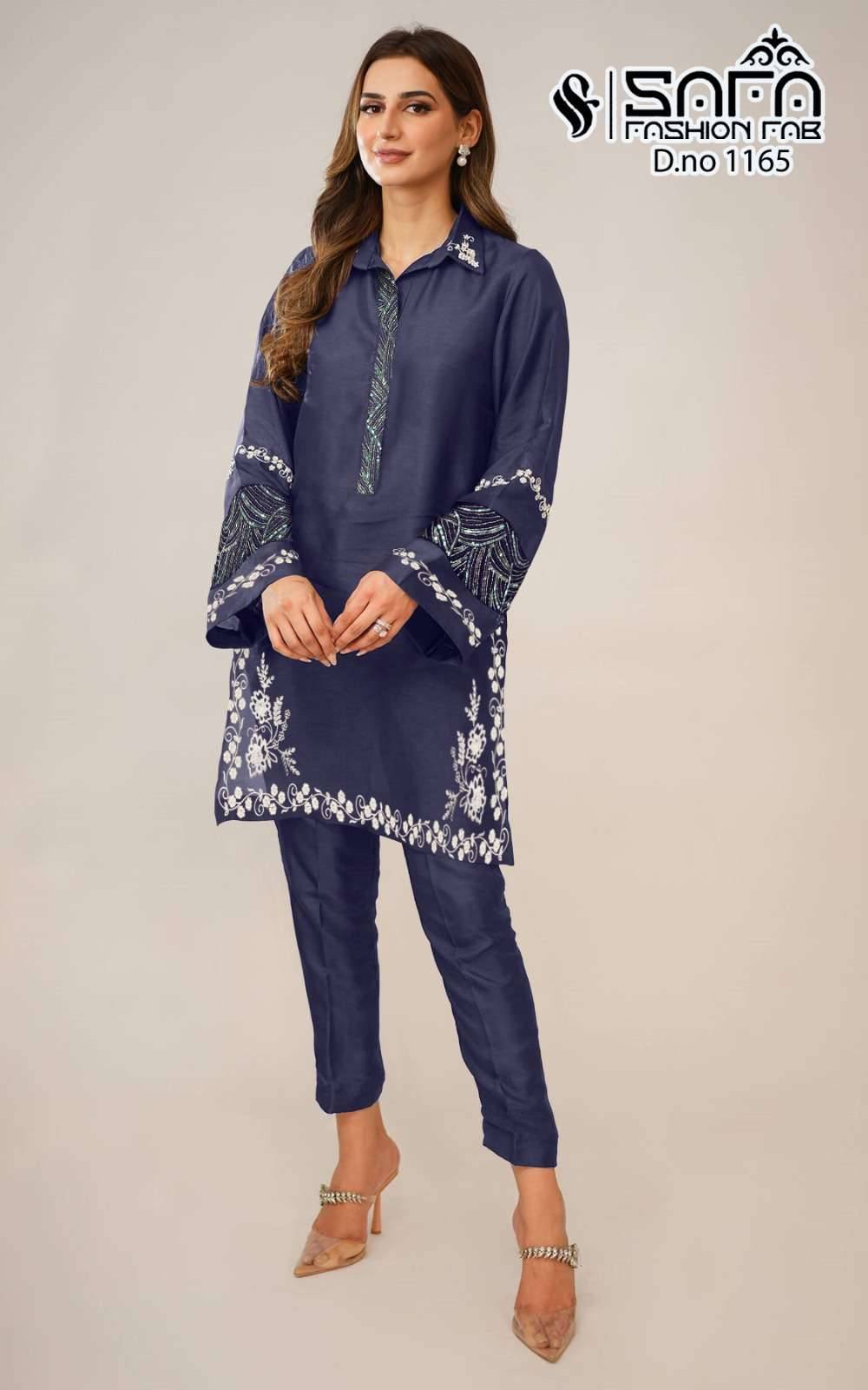 Safa 1165 Colours By Safa Fashion 1165-A To 1165-C Series Pakistani Kurtis Beautiful Fancy Colorful Stylish Party Wear & Occasional Wear Heavy Georgette Kurtis With Bottom Dresses At Wholesale Price