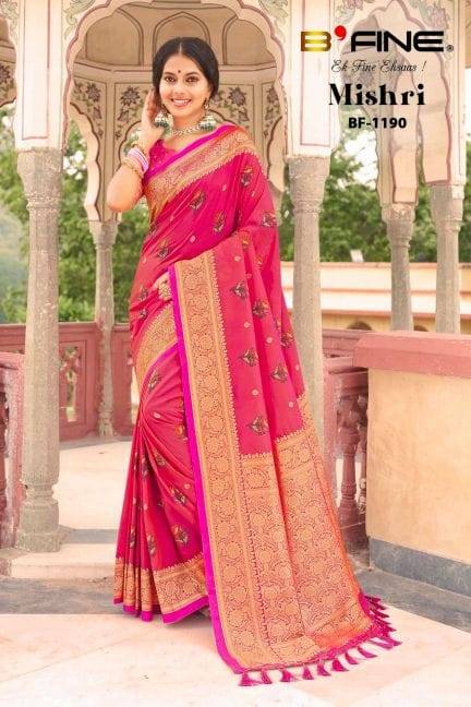 Mishri By Bfine 1189 To 1194 Series Indian Traditional Wear Collection Beautiful Stylish Fancy Colorful Party Wear & Occasional Wear Silk Sarees At Wholesale Price