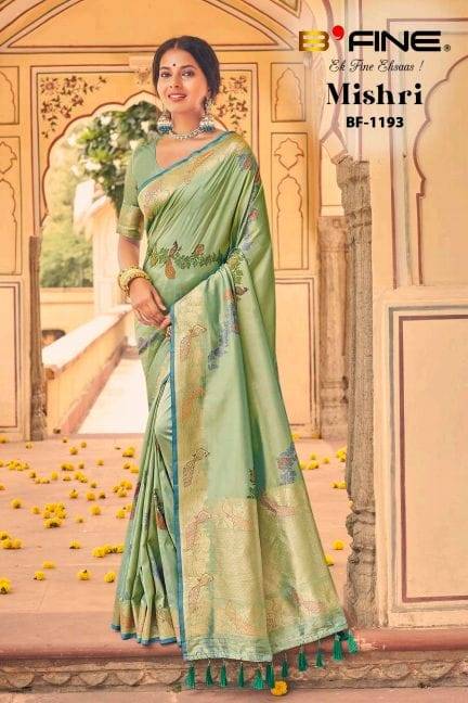 Mishri By Bfine 1189 To 1194 Series Indian Traditional Wear Collection Beautiful Stylish Fancy Colorful Party Wear & Occasional Wear Silk Sarees At Wholesale Price