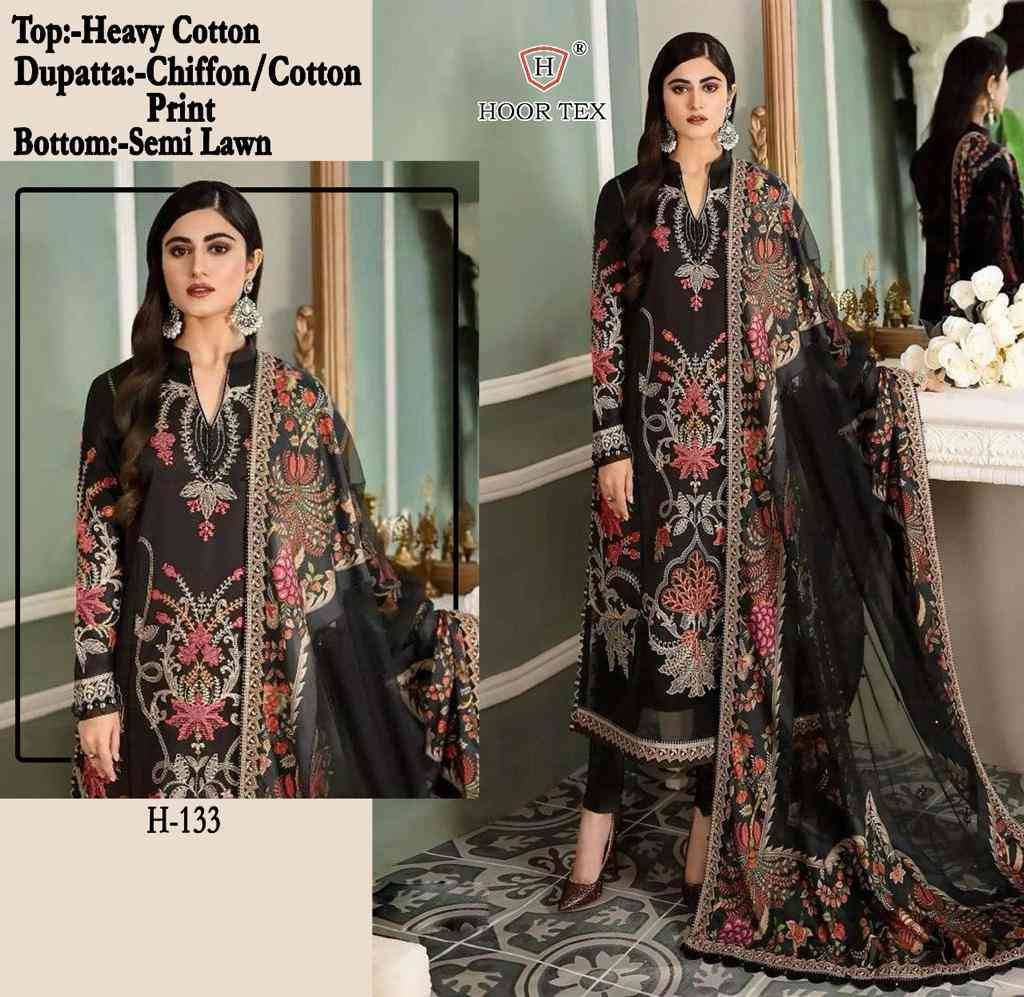 Hoor Tex Hit Design H-133 By Hoor Tex Designer Pakistani Suits Collection Beautiful Stylish Fancy Colorful Party Wear & Occasional Wear Heavy Cotton Dresses At Wholesale Price