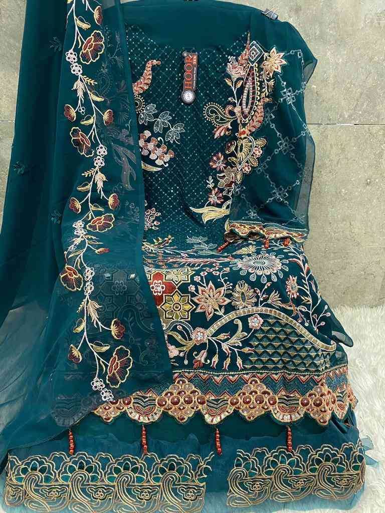 Hoor Tex Hit Design H-146 Colours By Hoor Tex H-146-A To H-146-D Series Designer Pakistani Suits Collection Beautiful Stylish Fancy Colorful Party Wear & Occasional Wear Heavy Georgette Dresses At Wholesale Price