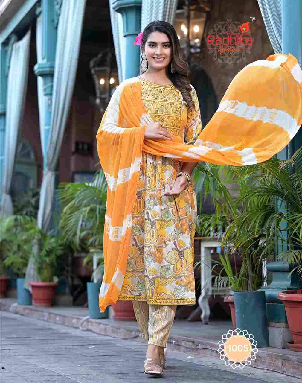 Resham Vol-1 By Radhika Lifestyle 1001 To 1008 Series Beautiful Stylish Festive Suits Fancy Colorful Casual Wear & Ethnic Wear & Ready To Wear Rayon Foil Dresses At Wholesale Price