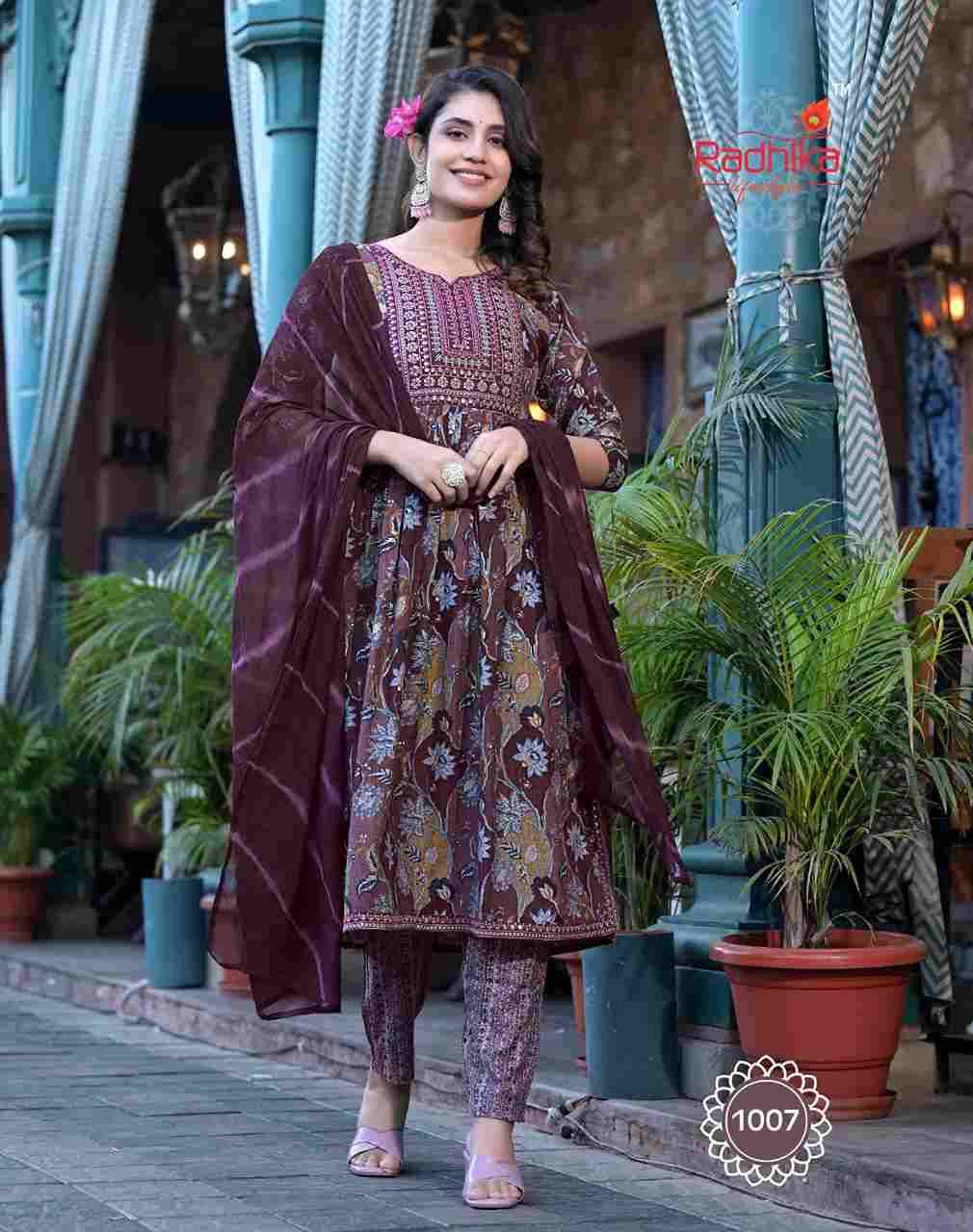 Resham Vol-1 By Radhika Lifestyle 1001 To 1008 Series Beautiful Stylish Festive Suits Fancy Colorful Casual Wear & Ethnic Wear & Ready To Wear Rayon Foil Dresses At Wholesale Price
