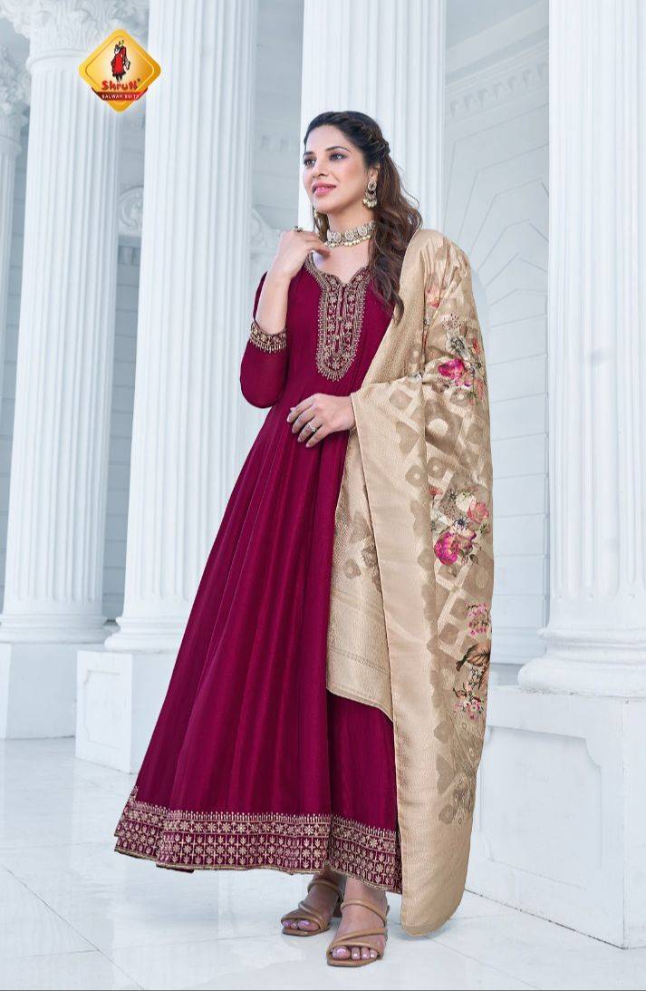 Ghunghat By Shruti 01 To 04 Series Beautiful Stylish Fancy Colorful Casual Wear & Ethnic Wear Viscose Silk Gowns With Dupatta At Wholesale Price