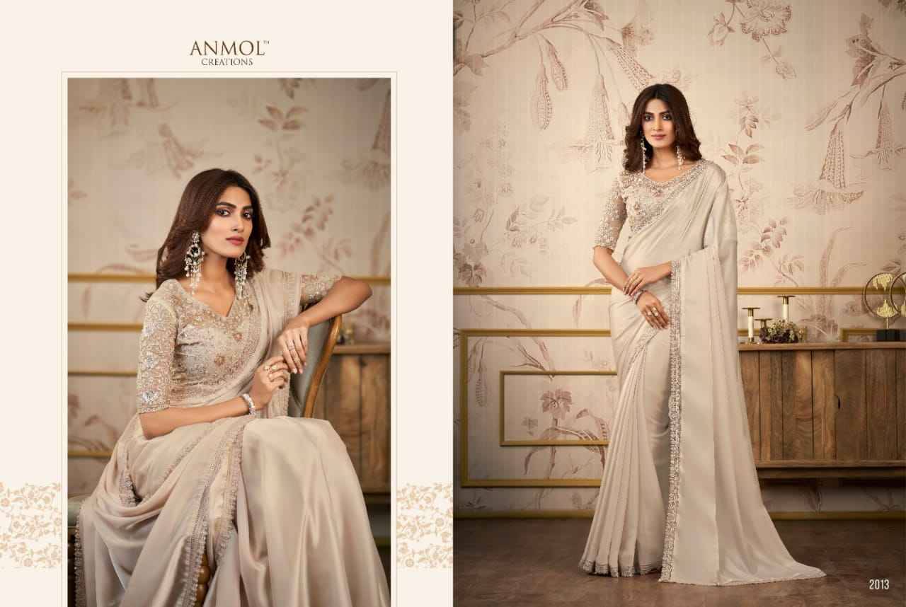 Kaina By Anmol Creation 2001 To 2014 Series Indian Traditional Wear Collection Beautiful Stylish Fancy Colorful Party Wear & Occasional Wear Georgette/Satin Organza Sarees At Wholesale Price