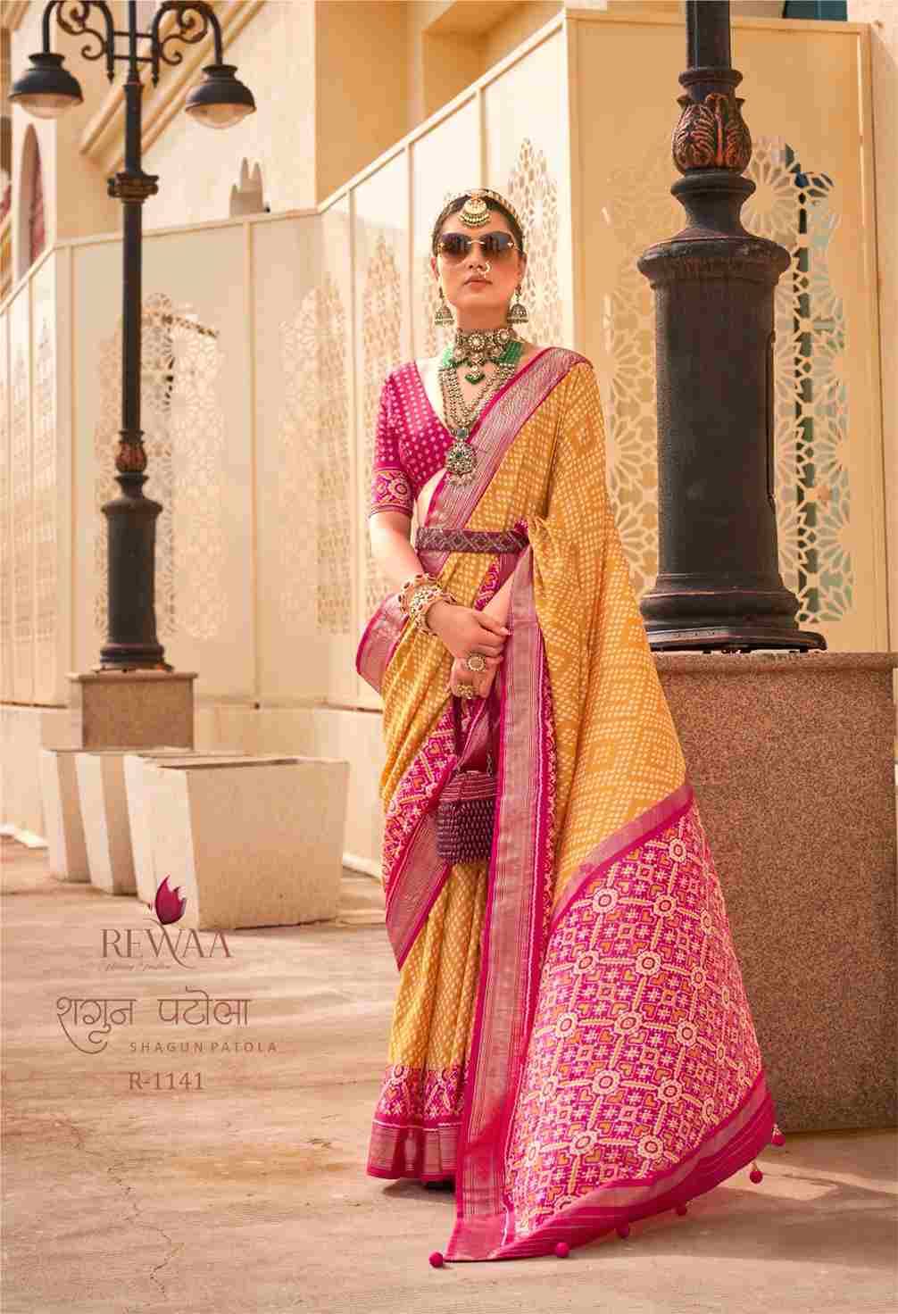 Shagun Patola By Rewaa 1132 To 1143 Series Indian Traditional Wear Collection Beautiful Stylish Fancy Colorful Party Wear & Occasional Wear Patola Silk Sarees At Wholesale Price