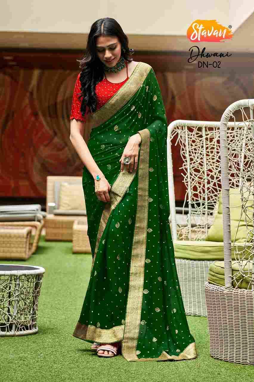 Dhwani By Stavan 01 To 05 Series Indian Traditional Wear Collection Beautiful Stylish Fancy Colorful Party Wear & Occasional Wear Heavy Georgette Sarees At Wholesale Price