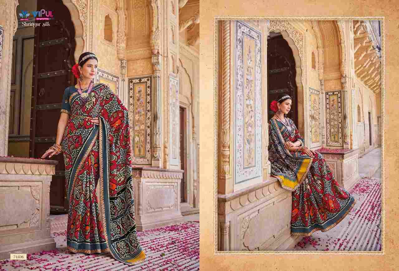 Shringar Silk By Vipul Fashion 74403 To 74410 Series Indian Traditional Wear Collection Beautiful Stylish Fancy Colorful Party Wear & Occasional Wear Patola Silk Sarees At Wholesale Price
