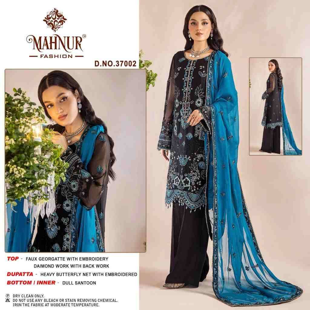 Mahnur Vol-37 By Mahnur Fashion 37001 To 37002 Series Beautiful Pakistani Suits Colorful Stylish Fancy Casual Wear & Ethnic Wear Faux Georgette Dresses At Wholesale Price
