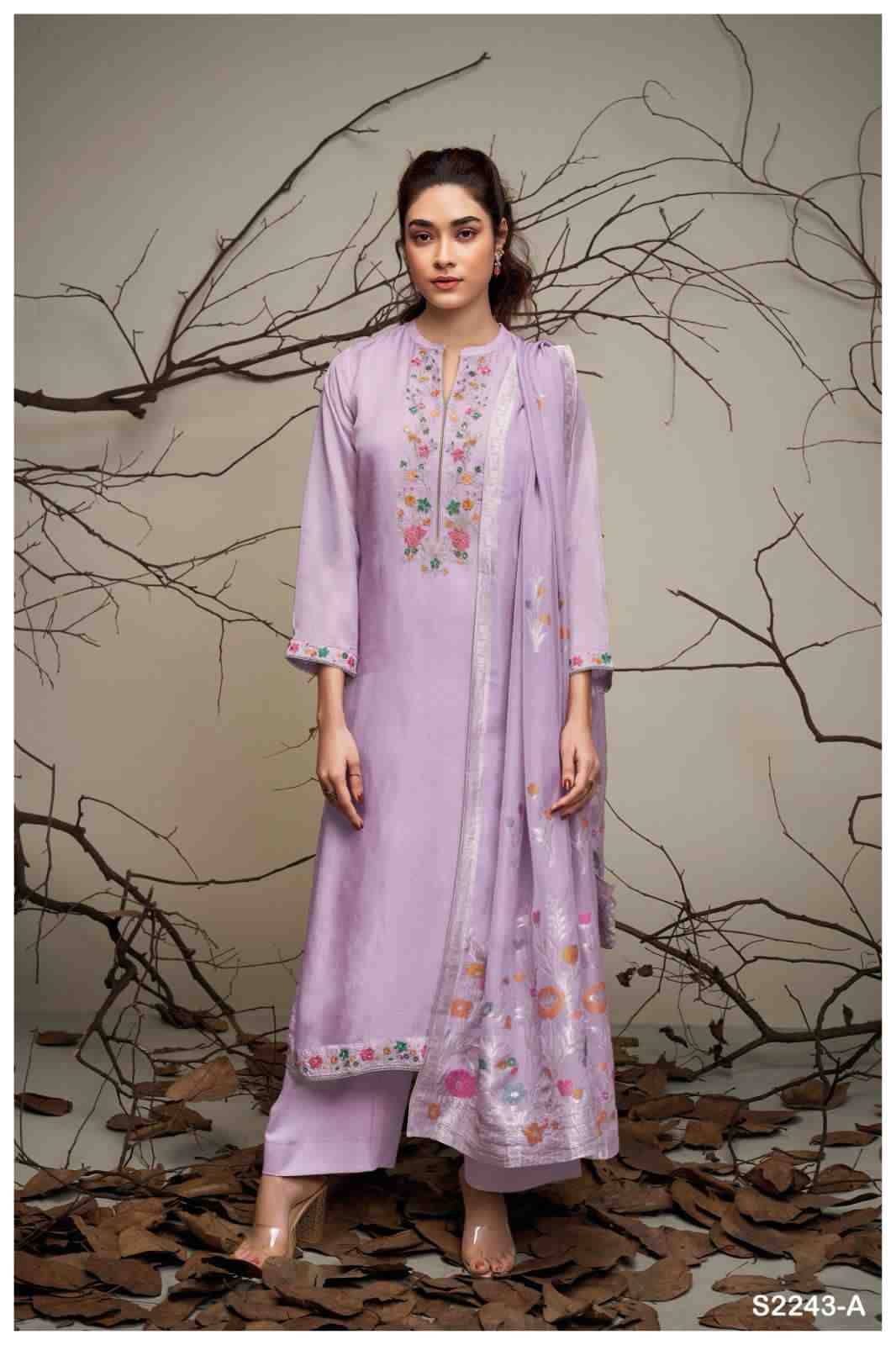 Stella-2243 By Ganga Fashion 2243-A To 2243-F Series Beautiful Festive Suits Stylish Colorful Fancy Casual Wear & Ethnic Wear Bemberg Silk Print Dresses At Wholesale Price