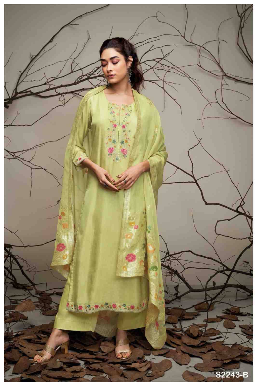 Stella-2243 By Ganga Fashion 2243-A To 2243-F Series Beautiful Festive Suits Stylish Colorful Fancy Casual Wear & Ethnic Wear Bemberg Silk Print Dresses At Wholesale Price