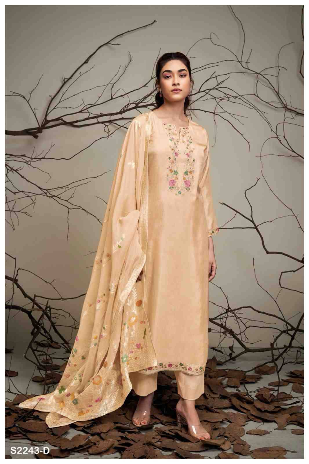 Stella-2243 By Ganga Fashion 2243-A To 2243-F Series Beautiful Festive Suits Stylish Colorful Fancy Casual Wear & Ethnic Wear Bemberg Silk Print Dresses At Wholesale Price