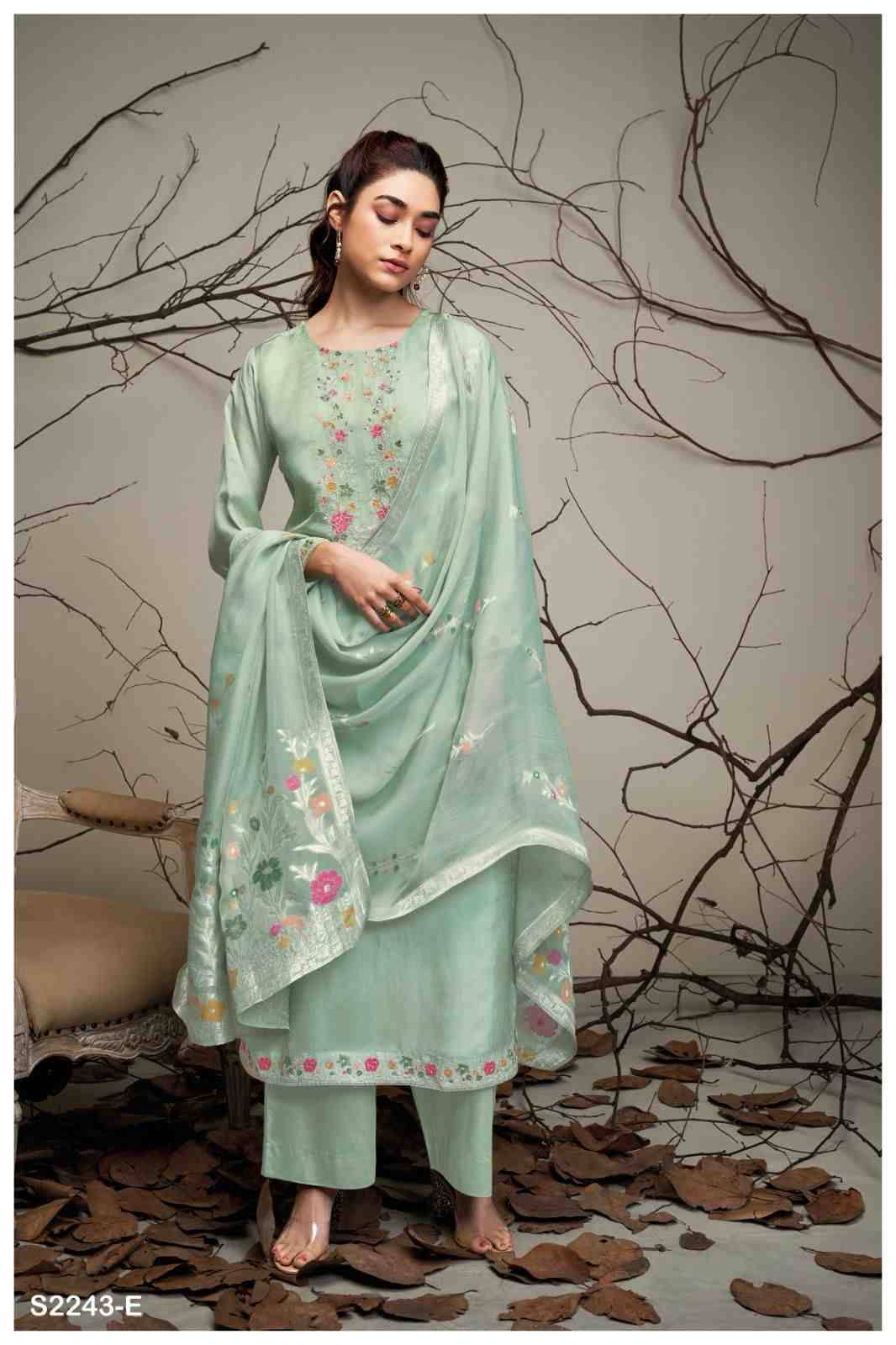 Stella-2243 By Ganga Fashion 2243-A To 2243-F Series Beautiful Festive Suits Stylish Colorful Fancy Casual Wear & Ethnic Wear Bemberg Silk Print Dresses At Wholesale Price