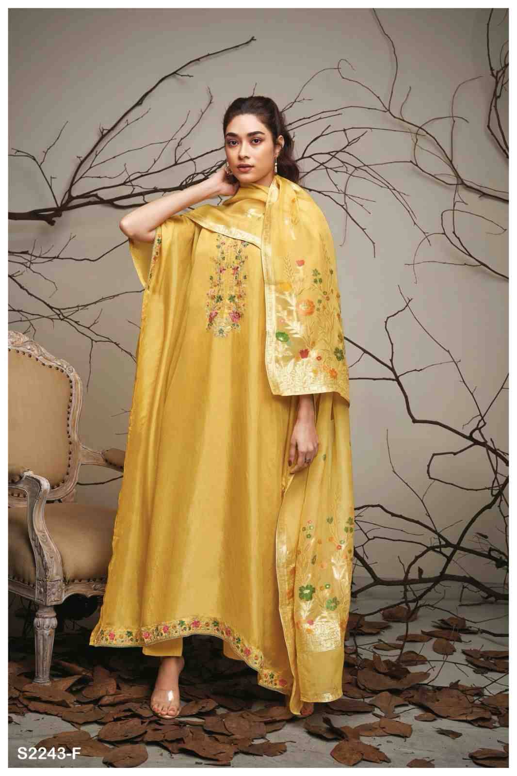 Stella-2243 By Ganga Fashion 2243-A To 2243-F Series Beautiful Festive Suits Stylish Colorful Fancy Casual Wear & Ethnic Wear Bemberg Silk Print Dresses At Wholesale Price