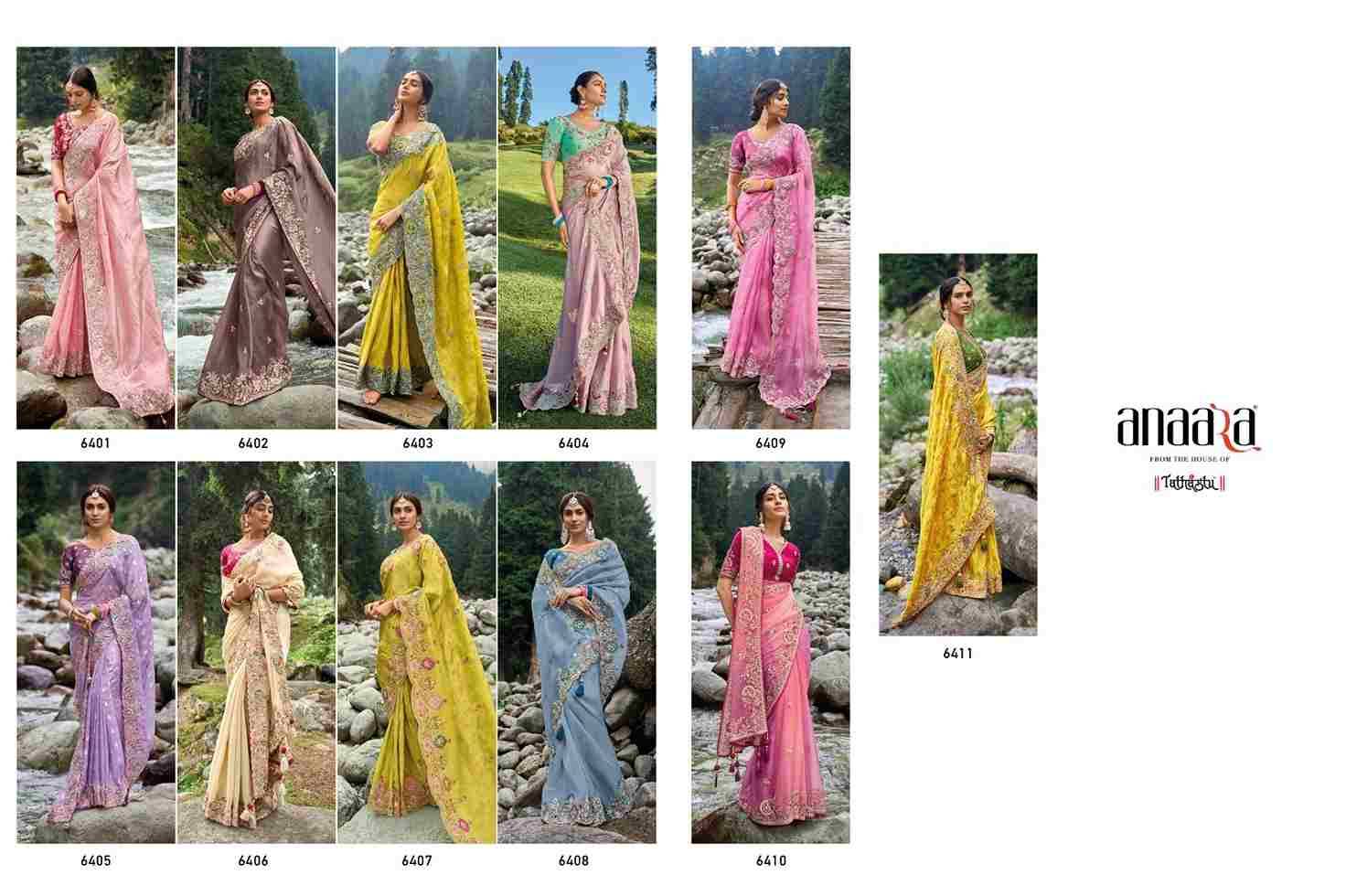 Anaara 6401 Series By Tathastu 6401 To 6411 Series Indian Traditional Wear Collection Beautiful Stylish Fancy Colorful Party Wear & Occasional Wear Silk Sarees At Wholesale Price
