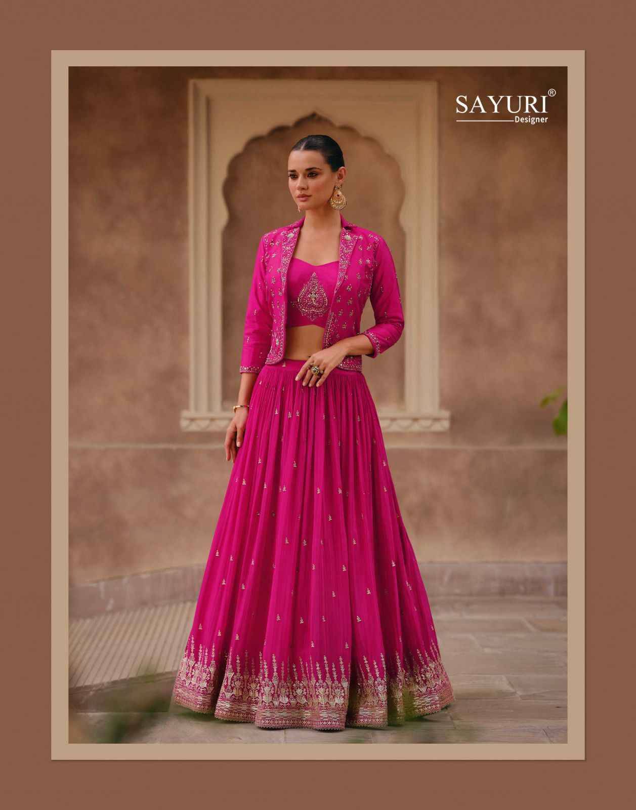 Simran By Sayuri 5391 To 5393 Series Bridal Wear Collection Beautiful Stylish Colorful Fancy Party Wear & Occasional Wear Chinnon Silk Lehengas At Wholesale Price