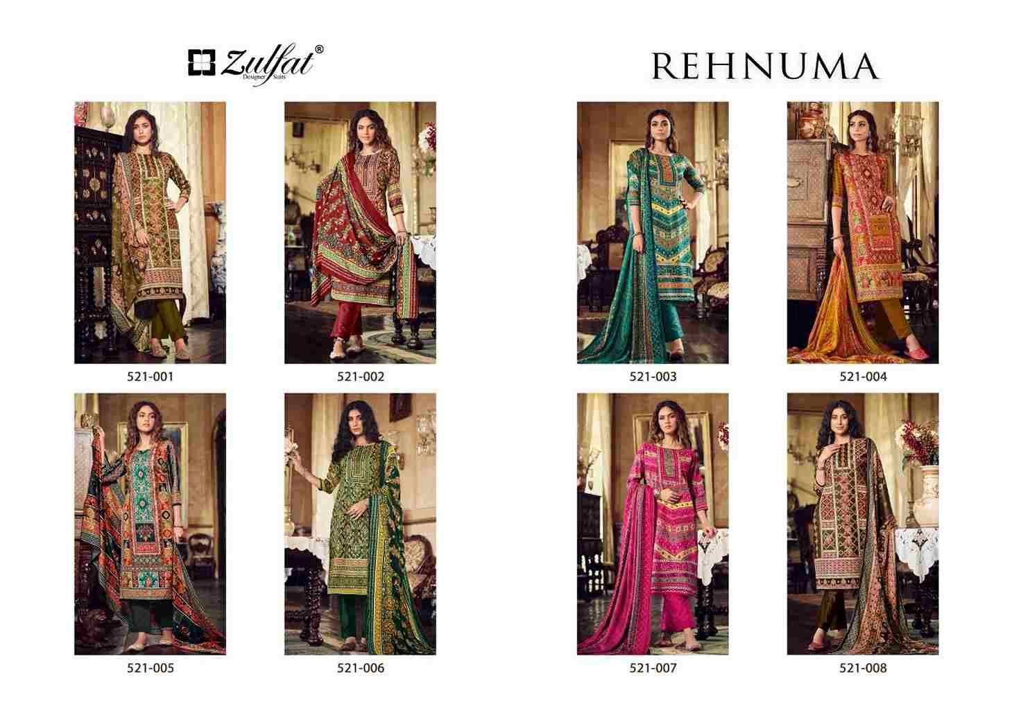 Rehnuma By Zulfat 521-001 To 521-008 Series Beautiful Festive Suits Stylish Fancy Colorful Casual Wear & Ethnic Wear Pure Pashmina Print Dresses At Wholesale Price