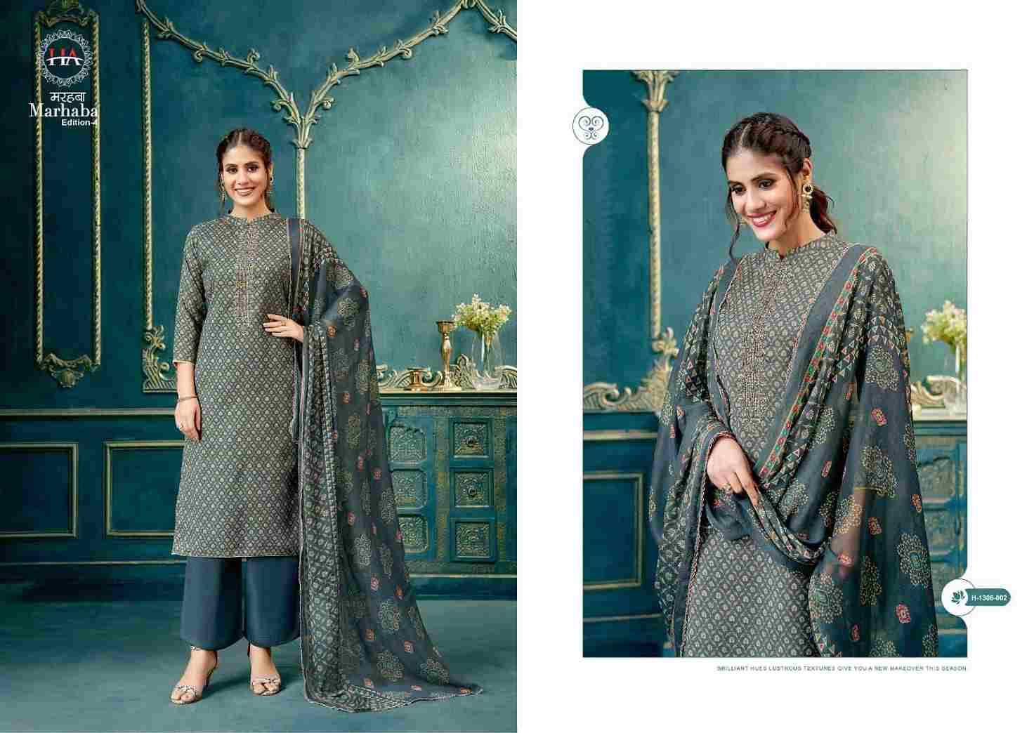 Marhaba Vol-4 By Harshit Fashion Hub 1306-001 To 1306-010 Series Beautiful Festive Suits Stylish Fancy Colorful Casual Wear & Ethnic Wear Pure Cotton Slub Print Dresses At Wholesale Price