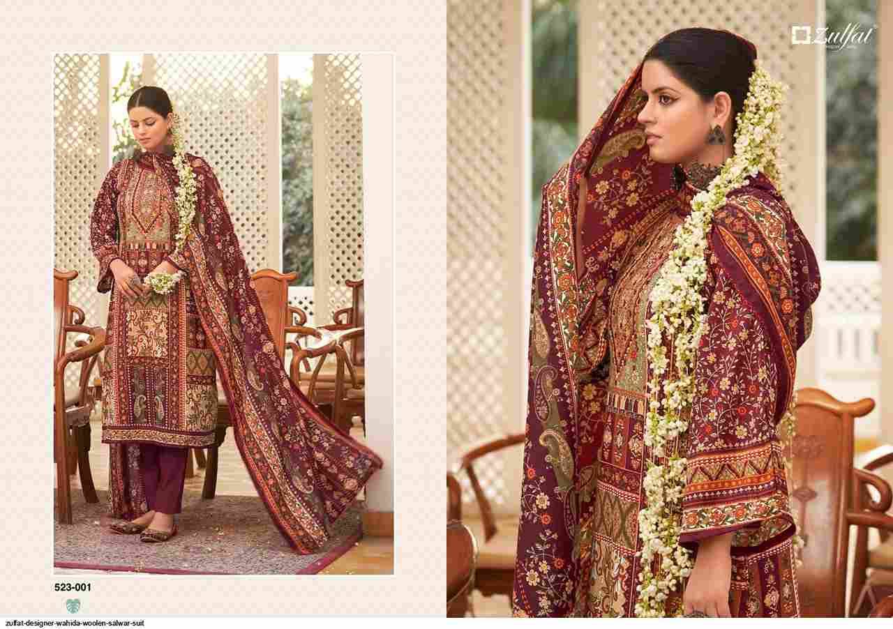 Wahida By Zulfat 523-001 To 523-008 Series Beautiful Festive Suits Stylish Fancy Colorful Casual Wear & Ethnic Wear Pure Pashmina Print Dresses At Wholesale Price