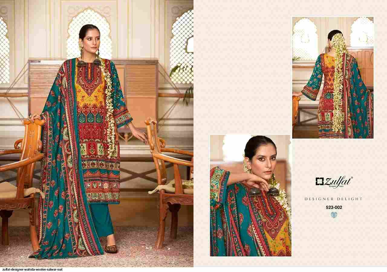 Wahida By Zulfat 523-001 To 523-008 Series Beautiful Festive Suits Stylish Fancy Colorful Casual Wear & Ethnic Wear Pure Pashmina Print Dresses At Wholesale Price