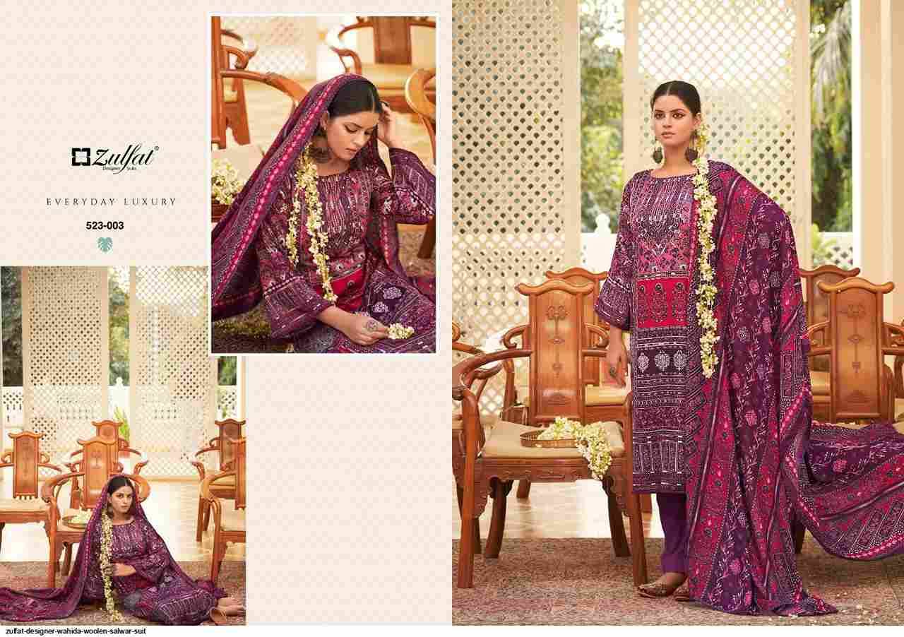 Wahida By Zulfat 523-001 To 523-008 Series Beautiful Festive Suits Stylish Fancy Colorful Casual Wear & Ethnic Wear Pure Pashmina Print Dresses At Wholesale Price