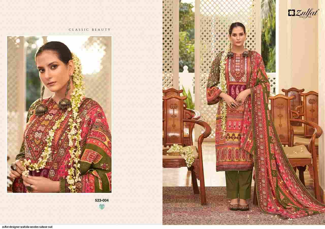 Wahida By Zulfat 523-001 To 523-008 Series Beautiful Festive Suits Stylish Fancy Colorful Casual Wear & Ethnic Wear Pure Pashmina Print Dresses At Wholesale Price