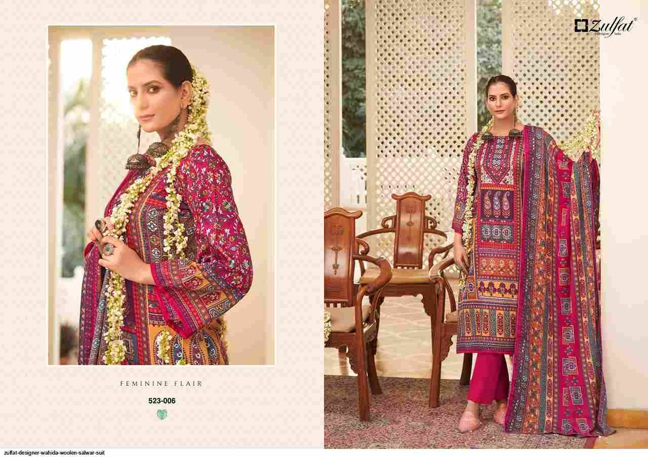 Wahida By Zulfat 523-001 To 523-008 Series Beautiful Festive Suits Stylish Fancy Colorful Casual Wear & Ethnic Wear Pure Pashmina Print Dresses At Wholesale Price