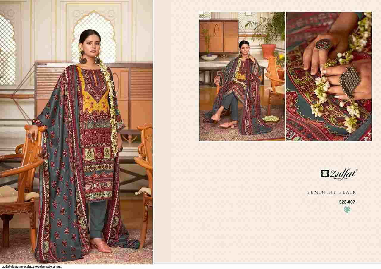 Wahida By Zulfat 523-001 To 523-008 Series Beautiful Festive Suits Stylish Fancy Colorful Casual Wear & Ethnic Wear Pure Pashmina Print Dresses At Wholesale Price