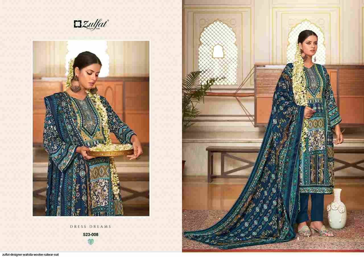 Wahida By Zulfat 523-001 To 523-008 Series Beautiful Festive Suits Stylish Fancy Colorful Casual Wear & Ethnic Wear Pure Pashmina Print Dresses At Wholesale Price