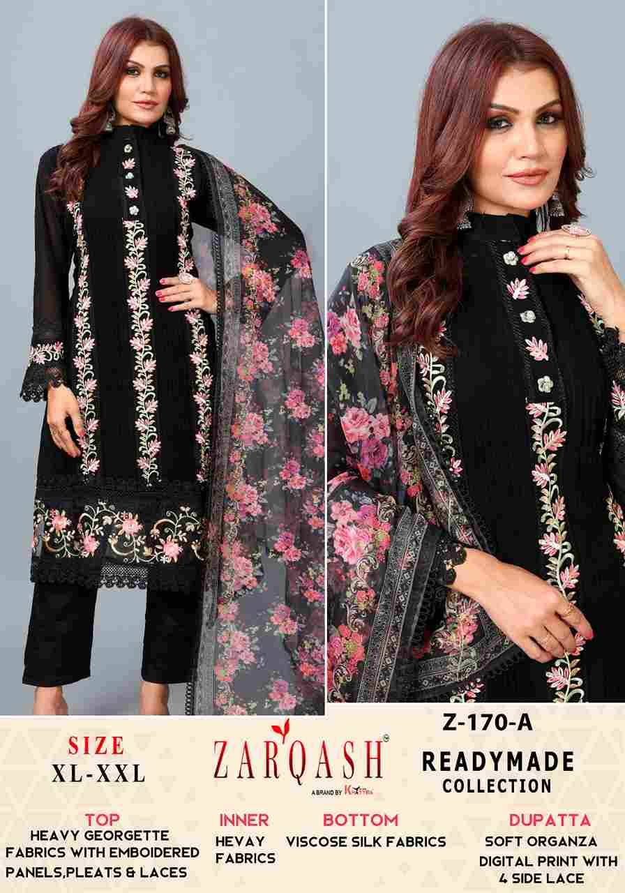 Zarqash Hit Design Z-170 Colours By Zarqash Z-170-A To Z-170-B Series Beautiful Pakistani Suits Colorful Stylish Fancy Casual Wear & Ethnic Wear Heavy Georgette Dresses At Wholesale Price