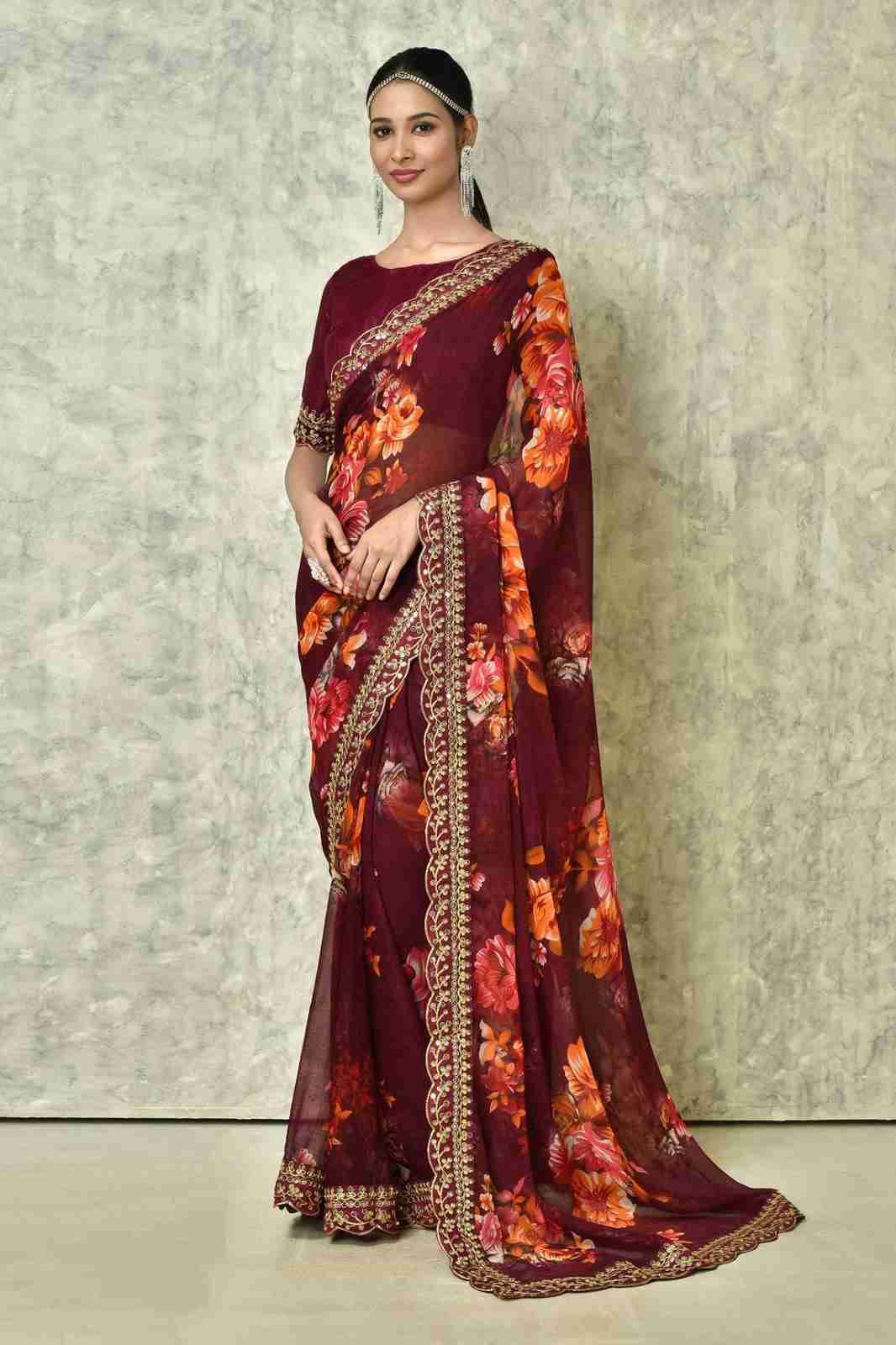 Velly By Fashid Wholesale 01 To 05 Series Indian Traditional Wear Collection Beautiful Stylish Fancy Colorful Party Wear & Occasional Wear Georgette Chiffon Sarees At Wholesale Price