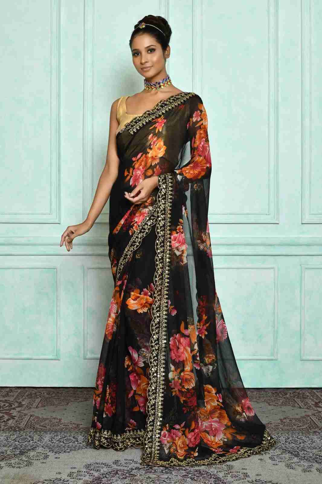 Velly By Fashid Wholesale 01 To 05 Series Indian Traditional Wear Collection Beautiful Stylish Fancy Colorful Party Wear & Occasional Wear Georgette Chiffon Sarees At Wholesale Price