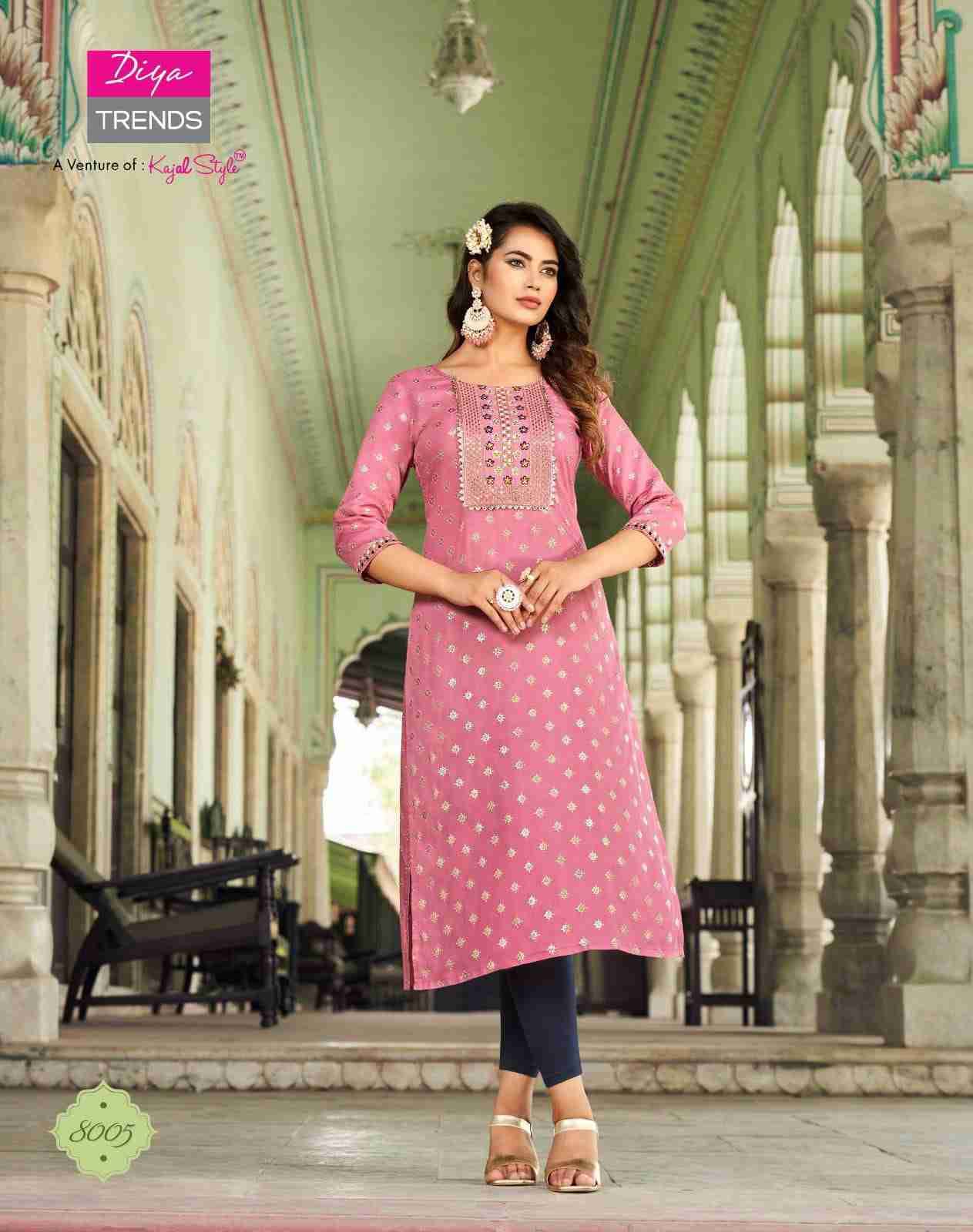Victoriya Vol-8 By Diya Trends 8001 To 8010 Series Designer Festive Suits Collection Beautiful Stylish Fancy Colorful Party Wear & Occasional Wear Rayon Print Kurtis At Wholesale Price
