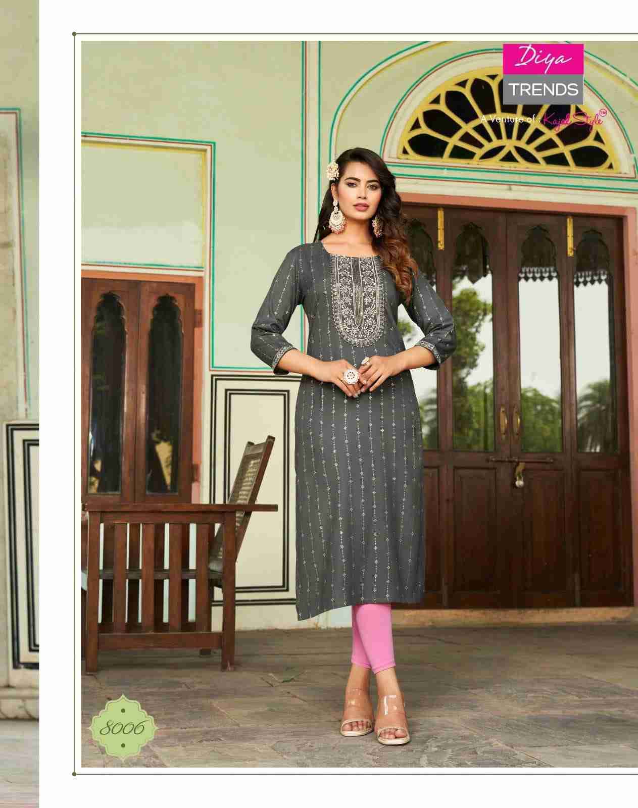 Victoriya Vol-8 By Diya Trends 8001 To 8010 Series Designer Festive Suits Collection Beautiful Stylish Fancy Colorful Party Wear & Occasional Wear Rayon Print Kurtis At Wholesale Price
