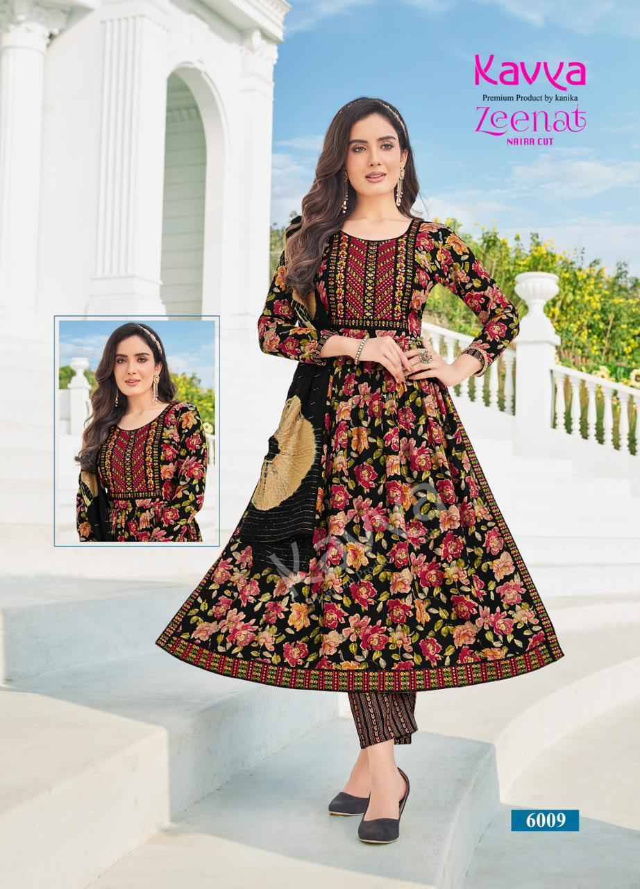 Zeenat Vol-6 By Kavya 6001 To 6010 Series Beautiful Stylish Festive Suits Fancy Colorful Casual Wear & Ethnic Wear & Ready To Wear Capsule Print Dresses At Wholesale Price