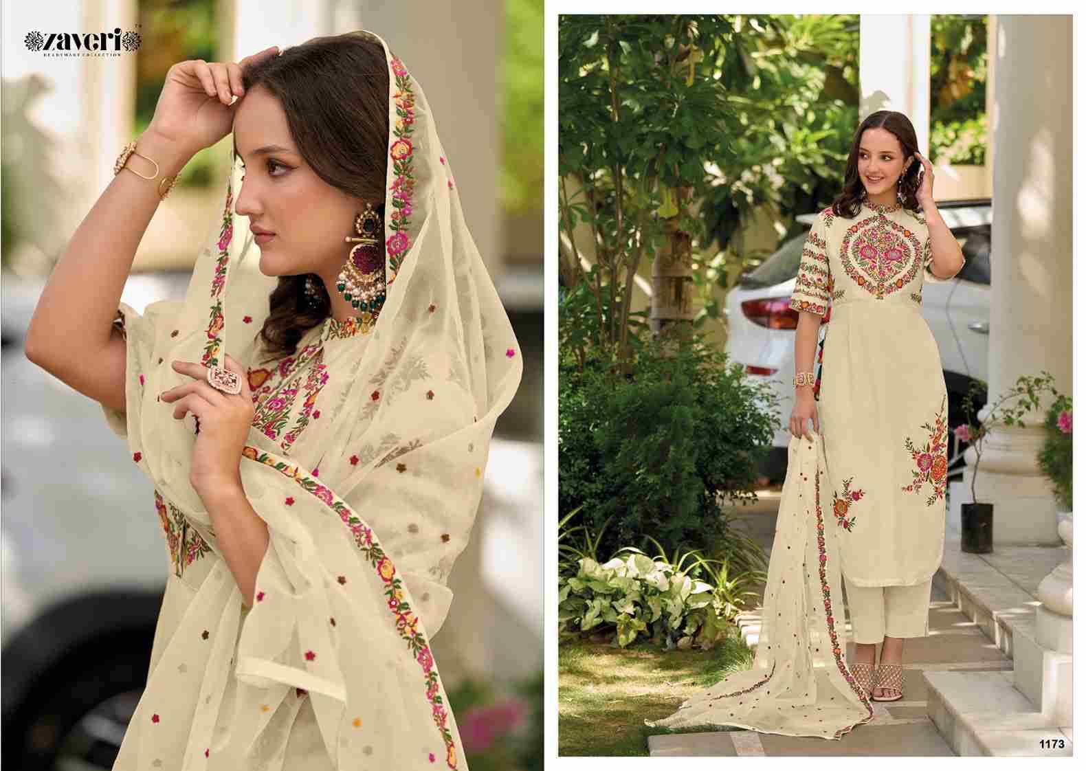 Gazal By Zaveri 1173 To 1175 Series Beautiful Stylish Festive Suits Fancy Colorful Casual Wear & Ethnic Wear & Ready To Wear Heavy Silk Print Dresses At Wholesale Price